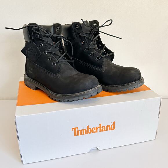 Timberland Shoes - NEW Timberland Nubuck Premium Tie Boots Black Size 7.5